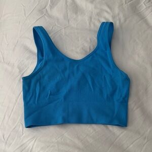 Blue ribbed Cropped Tank Top